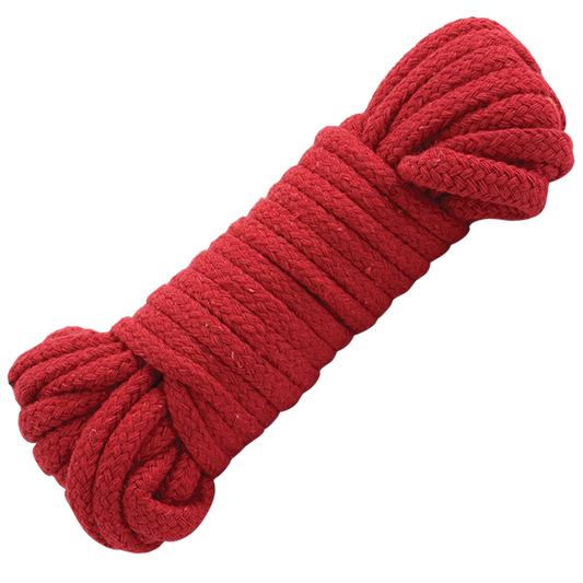 Bondage Rope Cotton (32 Feet, Red) - Skankccessories