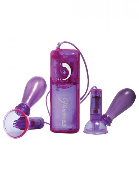 Vibrating Nipple Pumps (Purple) - Skankccessories