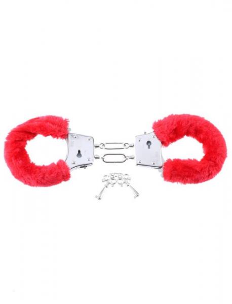 Beginners Fluffy Cuffs (Red) - Skankccessories