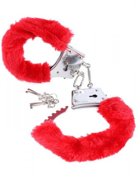 Beginners Fluffy Cuffs (Red) - Skankccessories