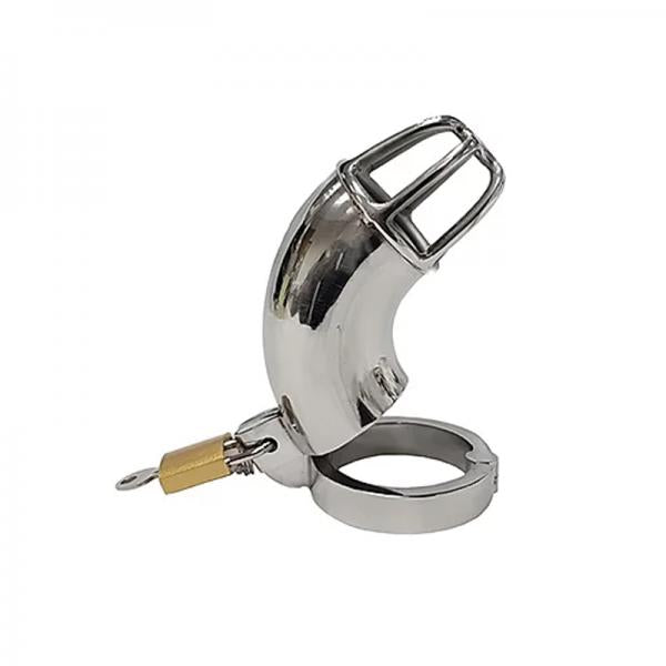 Clamshell Chasity Cage, Stainless With Padlock - Skankccessories